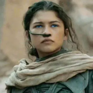 😐 Chani Dune Dune, Chani, Zendaya, science fiction, movie, character telegram sticker