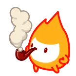 🤔 fuego, fumar, dibujos animados, pipa, llama, lindo telegram sticker