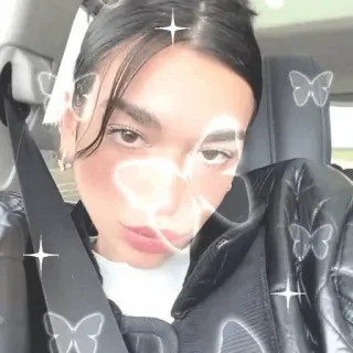 🥂 Dua Lipa женщина, знаменитость, певица, портрет, Дуа Липа, бабочка telegram sticker