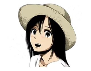 😀 Anime, Garota, Chapéu, Bonito, Desenho animado, Personagem telegram sticker