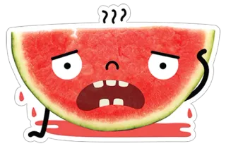 😱 arbuz, jedzenie, owoc, naklejka, kreskówka whatsapp sticker