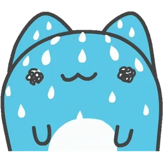 😓 悲伤, 哭泣, 蓝色, 动物, 猫 telegram sticker