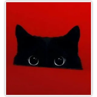 😺 猫, 黑猫, 红色, 眼睛, 动物 telegram sticker