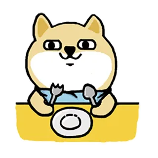😋 狗, 动物, 食物, 吃, 可爱, 晚餐, 午餐, 卡通 whatsapp sticker