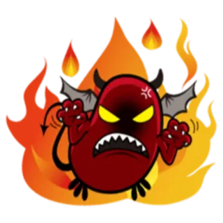 🤬 devil, demon, monster, angry, red, flames, cartoon telegram sticker