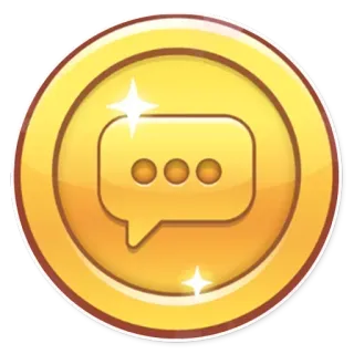 🤓 pièce, chat, bulle, message, doré, communication telegram sticker