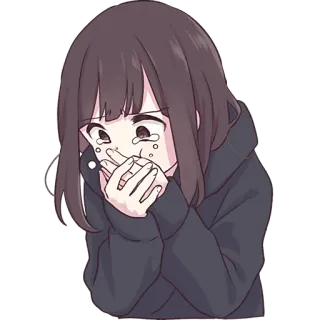 🤢 anime, girl, crying, sad, emotional, cartoon, cute whatsapp sticker