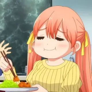 🙂 anime, girl, eating, food, kawaii, cute telegram sticker