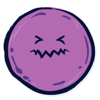 😣 Blob, Emoji, Morado, Enojado, Dibujos animados, Cara telegram sticker