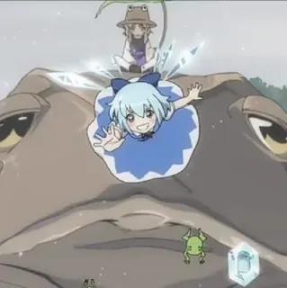 🐸 Cirno Аниме, Touhou Project, Лягушка, Персонаж, Cirno telegram sticker