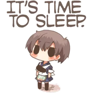 💤 IT'S TIME TO SLEEP. ngủ, anime, dễ thương, hoạt hình telegram sticker
