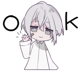 🍙 Ok Anime, Chibi, Süß, Charakter, Okay telegram sticker
