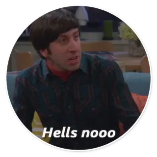 😠 Hells nooo expresión, no, ni hablar, gracioso whatsapp sticker