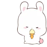 🍦 토끼, 아이스크림, 귀여운, 카와이, 디저트, 동물 telegram sticker