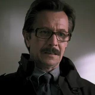 🦇 James Gordon Batman man, police, detective, serious, mustache telegram sticker