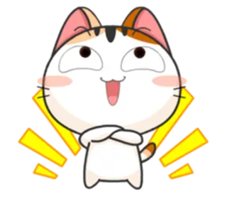 😼 猫, 漫画, 幸せ, 可愛い, 動物 telegram sticker