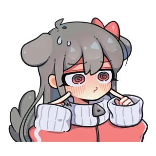 🎀 Anime, Gadis, Blush, Imut, Kartun, Keringat, Malu whatsapp sticker