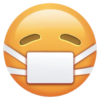 😷 emoji, face, mask, medical, sick, illness, protection telegram sticker