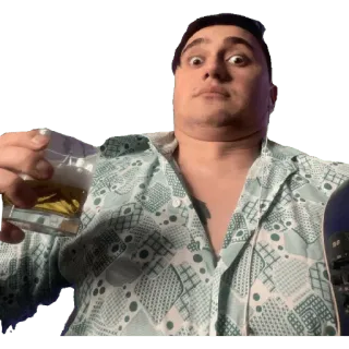 😳 homem, bebendo, cerveja, copo, pijama, retrato telegram sticker