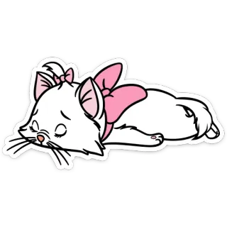 😵 Marie The Aristocats kat, Marie, De Aristokatten, cartoon, slapen, schattig, kitten telegram sticker