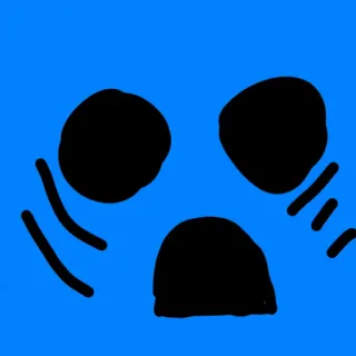 😯 caveira, rosto, azul, preto, desenho animado, simples telegram sticker