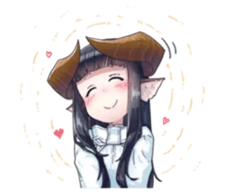 ❤ Anime, Demone, Ragazza, Carina, Kawaii, Corna telegram sticker