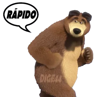 🏃‍♂️ RÁPIDO oso, prisa, rápido, oso pardo, dibujos animados telegram sticker