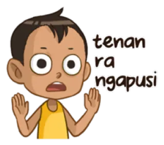 ☹ tenan ra ngapusi Desenho animado, Menino, Javanês, Expressão, Adesivo telegram sticker