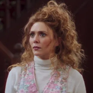 😕 Wanda Maximoff WandaVision Ванда Максимофф, ВандаВижн, Элизабет Олсен, супергерой, Marvel, персонаж, телешоу whatsapp sticker