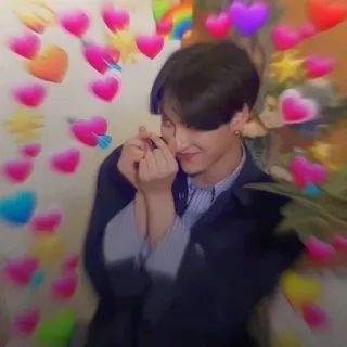 ❤️ amore, kpop, cuore, coreano, ragazzo, carino, gesto, idolo telegram sticker