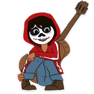 😬 Miguel Rivera Coco Coco, Disney, Pixar, Miguel, Day of the Dead, Guitar telegram sticker