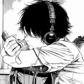 🎧 Anime, Cuffie, Musica, Ragazzo, Manga telegram sticker