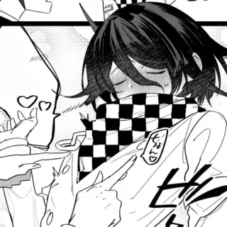 🏁 もう…♡ Anime, Manga, Herz, Kariert, Japanisch, Comic whatsapp sticker