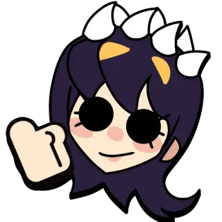 👍 Cartoon, Illustratie, Anime, Middelvinger, Gebaar, Beledigend, Meisje telegram sticker