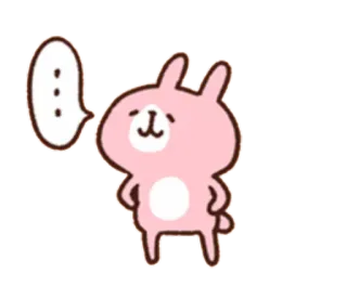 😑 ... rabbit, bunny, pink, cute, cartoon, animal, speech bubble, dots telegram sticker