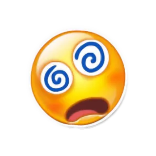 😲 Emoji, Tonto, Olhos em espiral, Rosto, Expressão telegram sticker