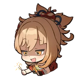 🔥 Yoimiya Genshin Impact Yoimiya, Genshin Impact, video game, anime, fireworks, chibi telegram sticker