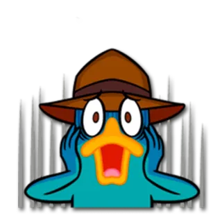 😱 Perry the Platypus Phineas and Ferb Cartone animato, Agente, Ornitorinco, Disney, Divertente telegram sticker
