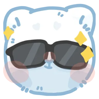 😎 медведь, солнцезащитные очки, милый, животное, мультфильм whatsapp sticker