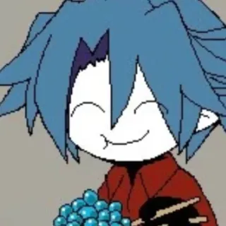 🤤 anime, character, eating, grapes whatsapp sticker