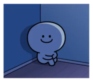😊 cartoon, character, sitting, smile telegram sticker