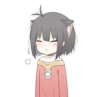 😊 Anime, Orelhas de gato, Mangá, Fofo, Kawaii, Adesivo telegram sticker