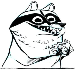 💵 rakun, judi, uang, kartu, kartun, binatang telegram sticker