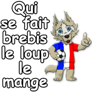 🐑 Qui se fait brebis le loup le mange Wolf, Schaf, Sprichwort, Französisches Sprichwort telegram sticker