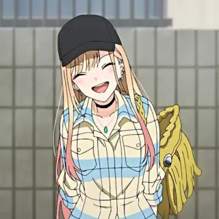 🥟 Marin Kitagawa My Dress-Up Darling anime, girl, smiling, cute, blonde telegram sticker