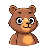 😉 ours, animal, dessin animé, mignon, autocollant whatsapp sticker