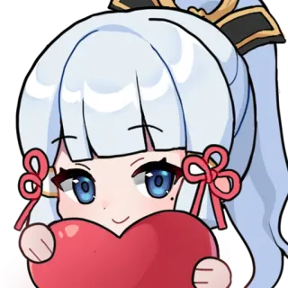 ❤️ Ayaka Genshin Impact 动漫, 电子游戏, 角色, 可爱, 粉丝作品, 插画, 原神 (Yuánshén) telegram sticker