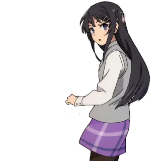 😟 Anime, Ragazza, Uniforme scolastica, Personaggio, Illustrazione, Adesivo telegram sticker