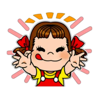 😄 милый, девочка, мультфильм, счастливый, улыбающийся whatsapp sticker