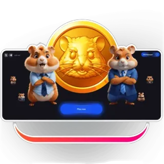 📄 Play now hamster, coin, business, animal, cute, cartoon telegram sticker